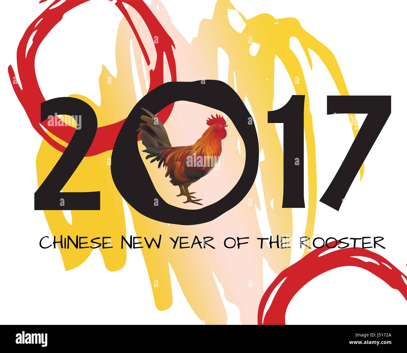 Le Nouvel An chinois du Coq 2017 Poster Illustration de Vecteur