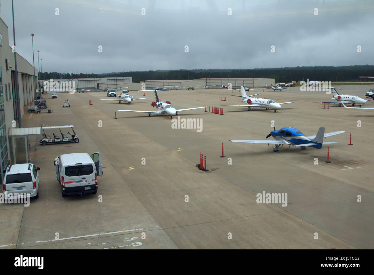 L'aviation le tarmac de terminal d'aviation générale de l'aéroport international de Raleigh-Durham Banque D'Images