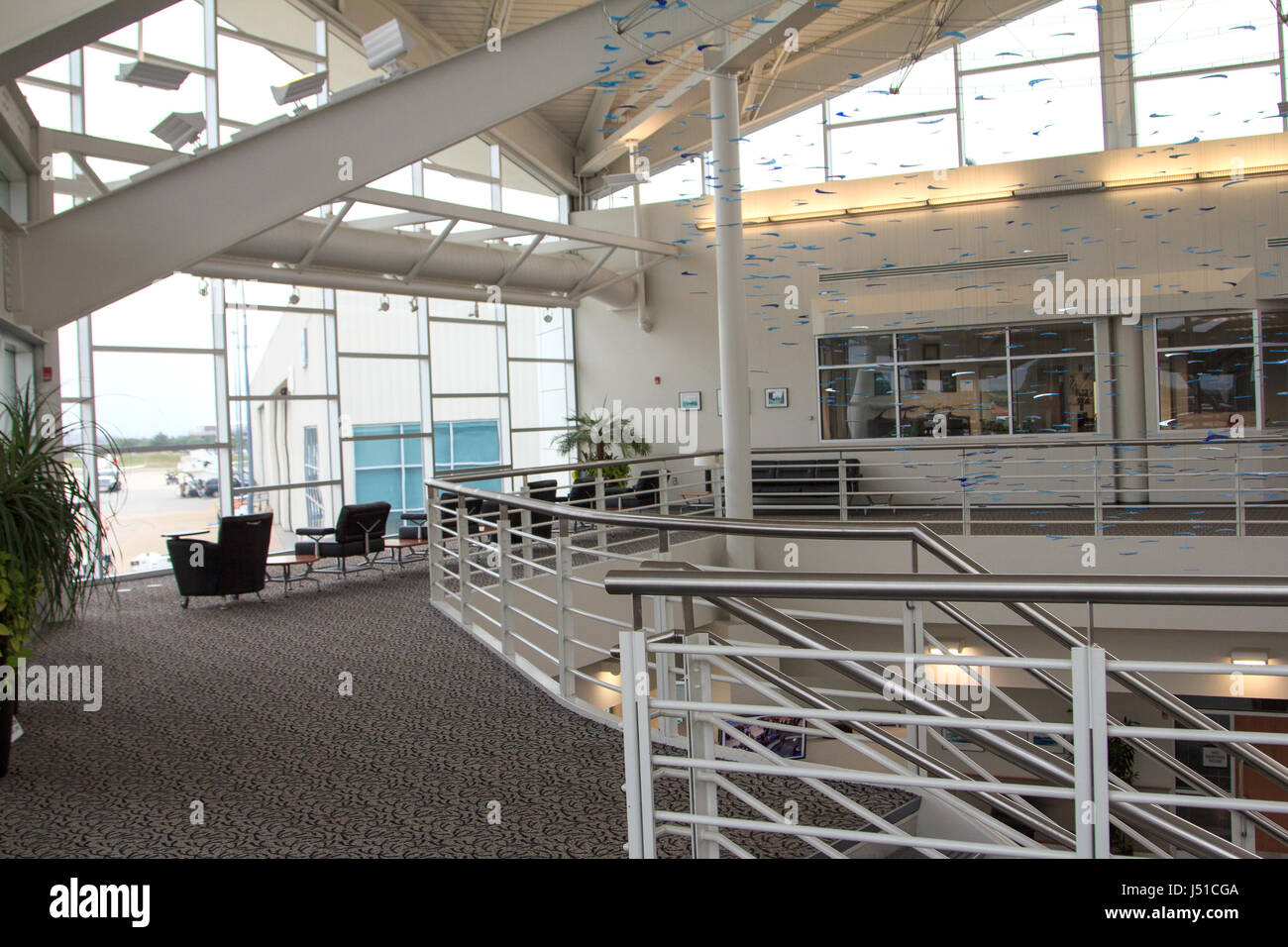 À l'intérieur du terminal de l'aviation générale de l'aéroport international de Raleigh-Durham Banque D'Images