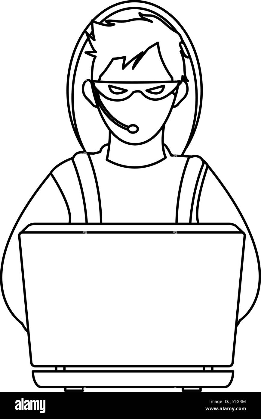 Image icône hacker mâle Illustration de Vecteur