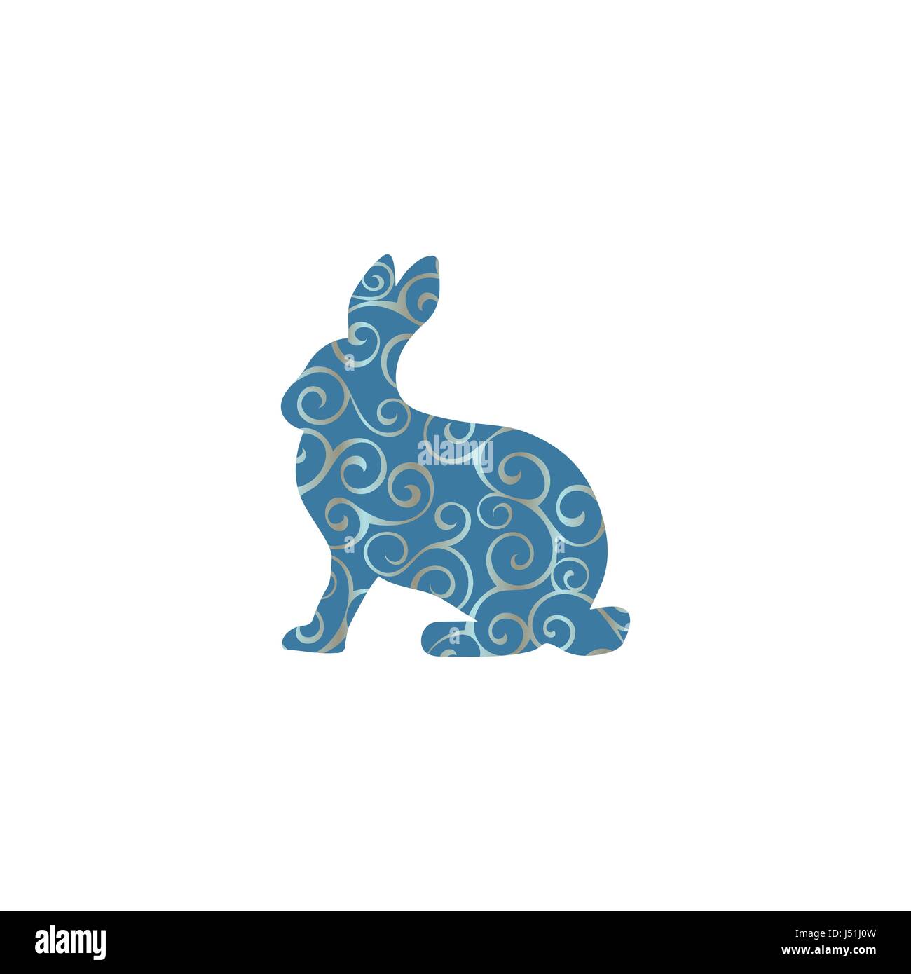 Wild Animal silhouette couleur lièvre Illustration de Vecteur