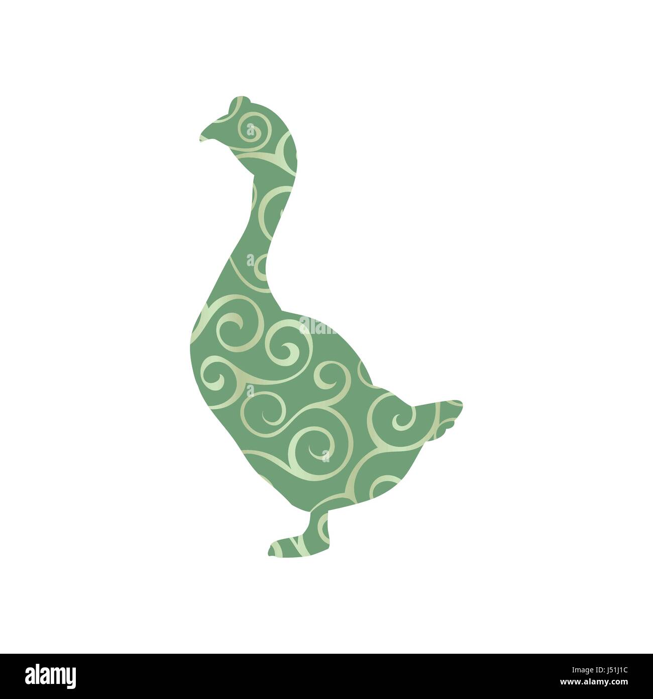 Oiseau oie animal silhouette couleur Illustration de Vecteur