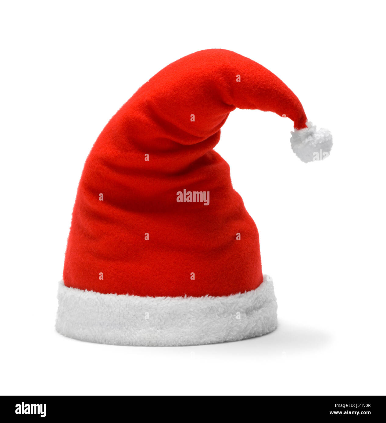 Rouge Santa Claus Hat isolated on White. Backfground Banque D'Images
