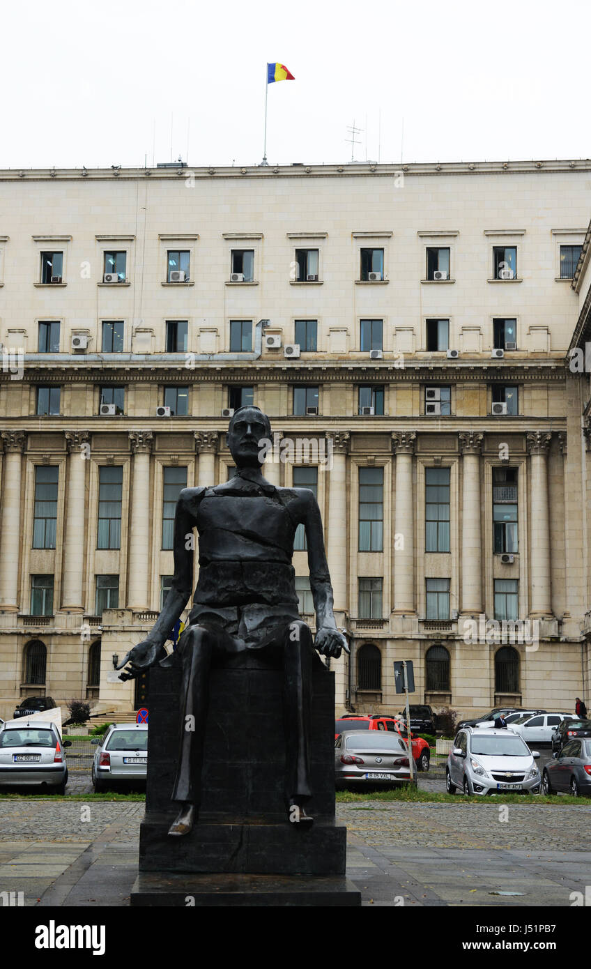 Mémoires pour les dirigeants politiques tués par les communistes dans la place de la révolution à Bucarest, Roumanie. Banque D'Images