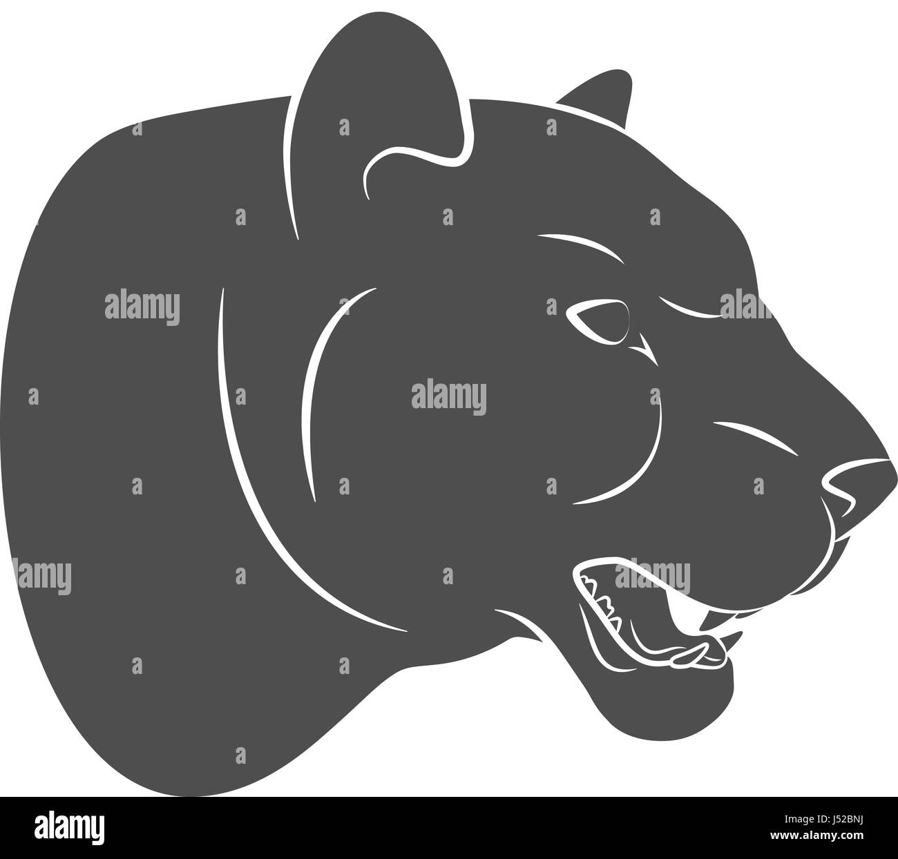 Silhouette de chat prédateur Leopard Illustration de Vecteur