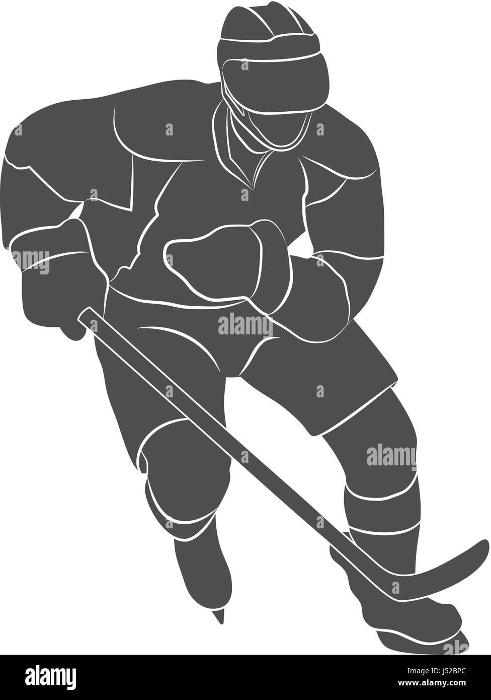 Le joueur de hockey illustration Illustration de Vecteur