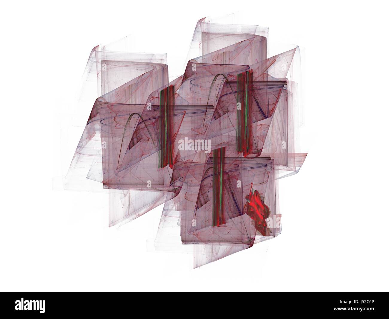 Modèle fractal résumé avec floue ondes sur fond blanc Banque D'Images