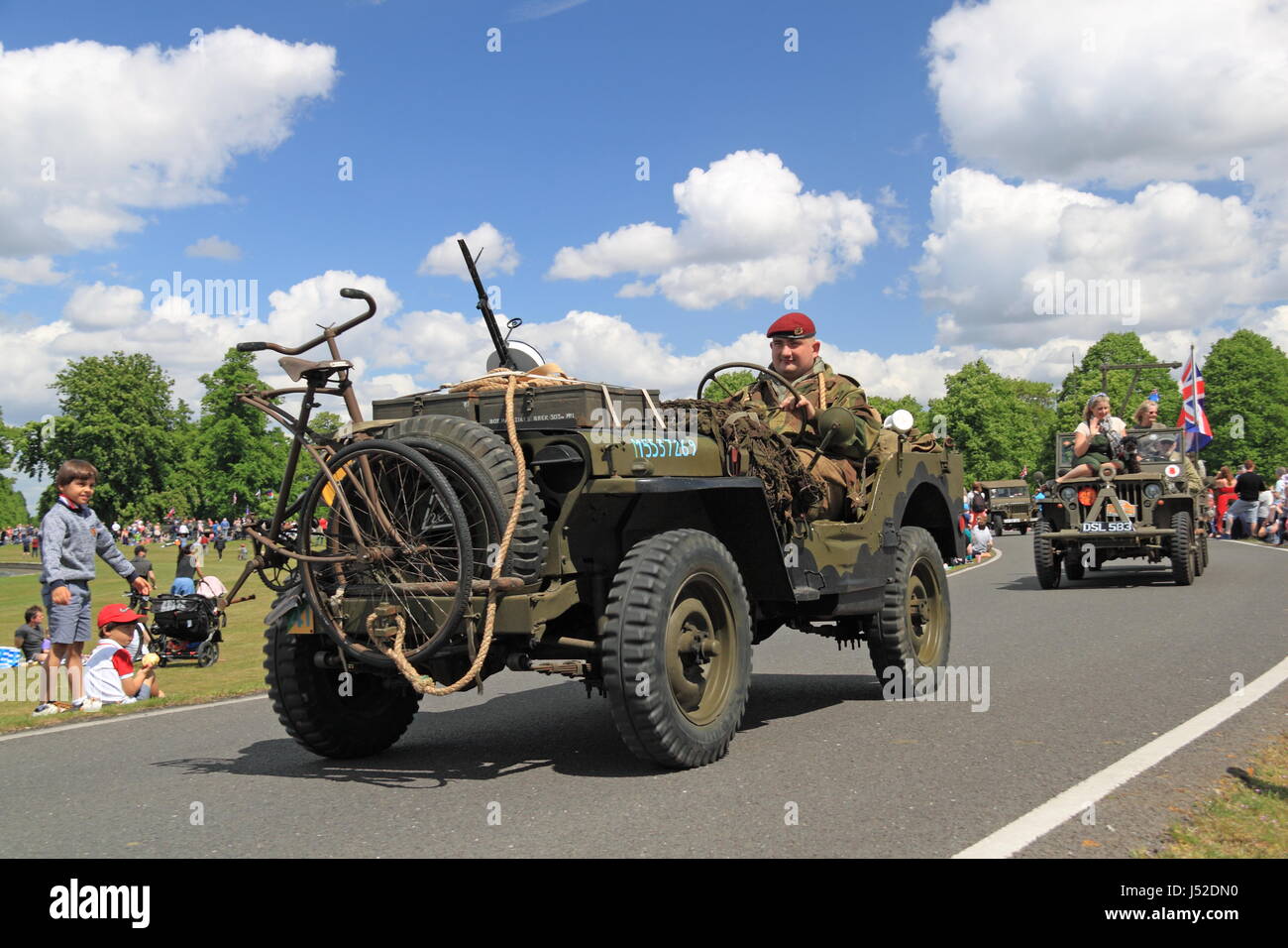 Jeep. Châtaignier dimanche 14 mai 2017. Bush Park, Hampton court, Londres, Angleterre, Grande-Bretagne, Royaume-Uni, Royaume-Uni, Europe. Banque D'Images