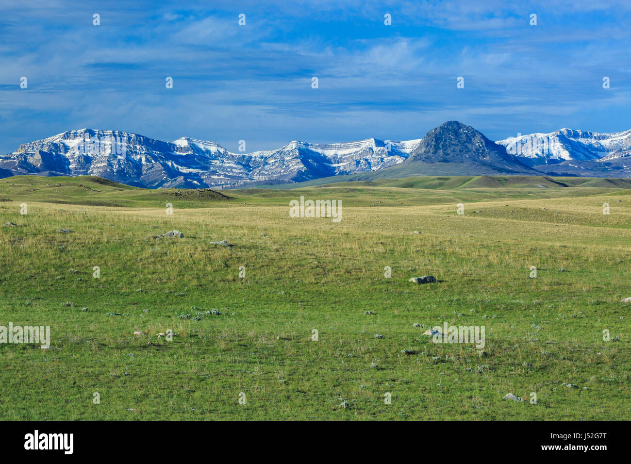 Prairie au-dessous de la rocky mountain/et botte butte près de augusta, Montana Banque D'Images