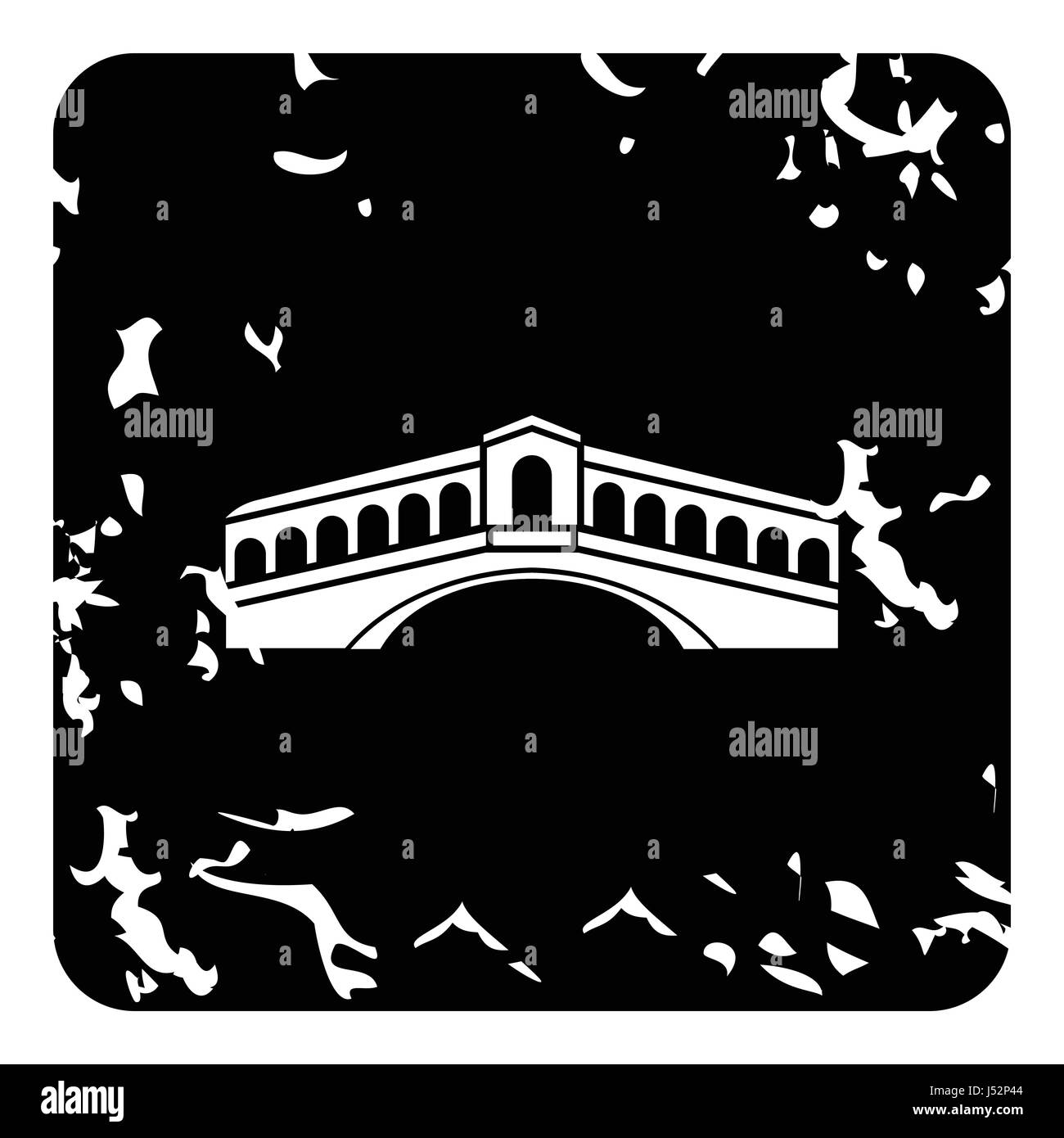 Pont du Rialto, Venise icône. Grunge illustration du Pont du Rialto, Venise icône vecteur pour le web Illustration de Vecteur
