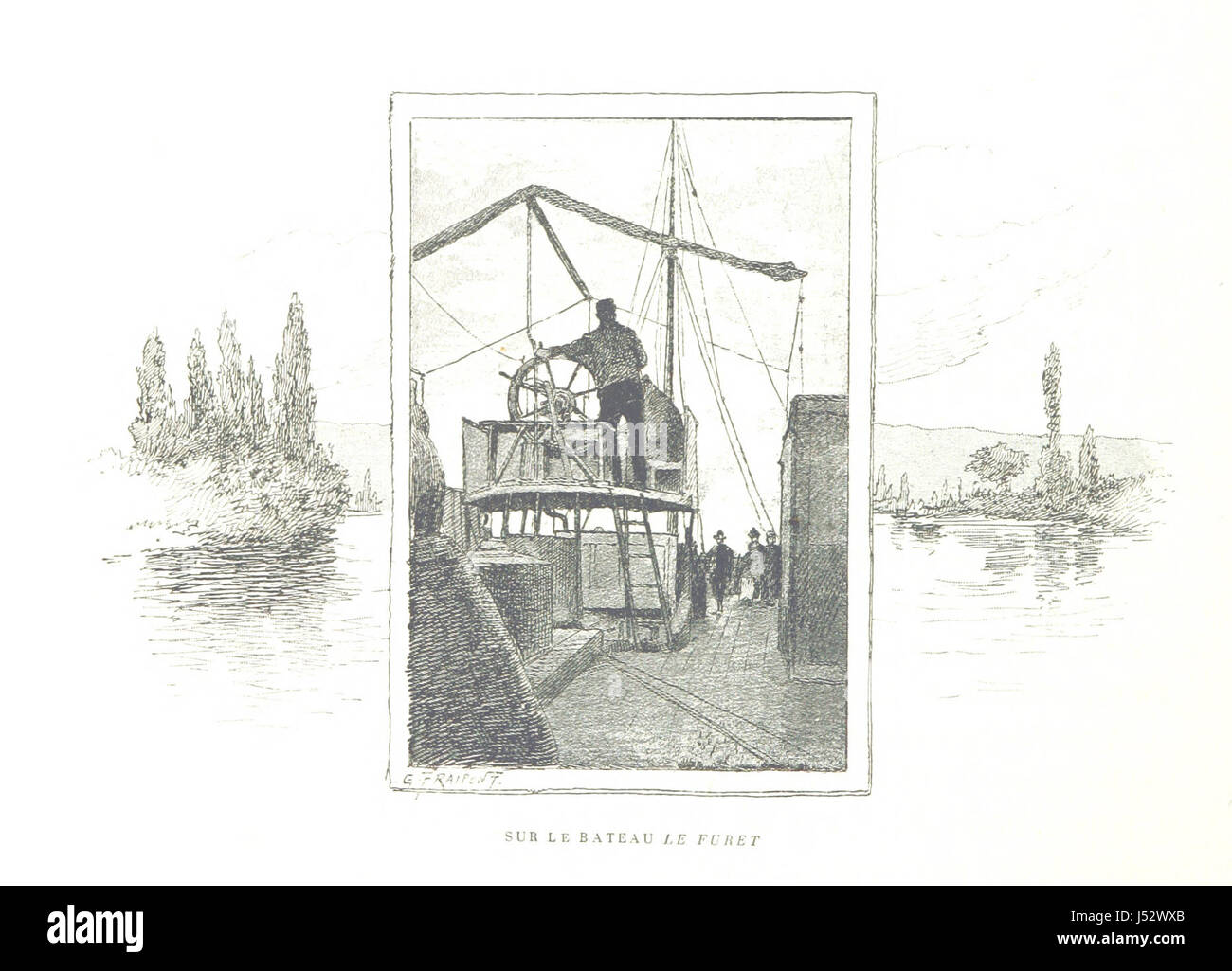 Cette image de la page 10 de *les environs de Rouen* présente des croquis de Fraipont, édités par E. Auge. Les dessins représentent les paysages et l'architecture autour de Rouen, en France, capturant la beauté pittoresque de la région. Banque D'Images