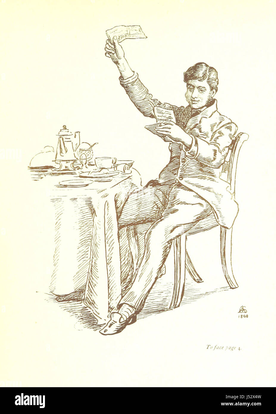 Une jeune fille juste pour voir. ... Illustré par G. A. Histoire Banque D'Images