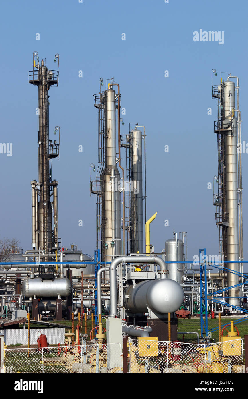 Détail de l'usine pétrochimique de l'industrie de l'huile Banque D'Images