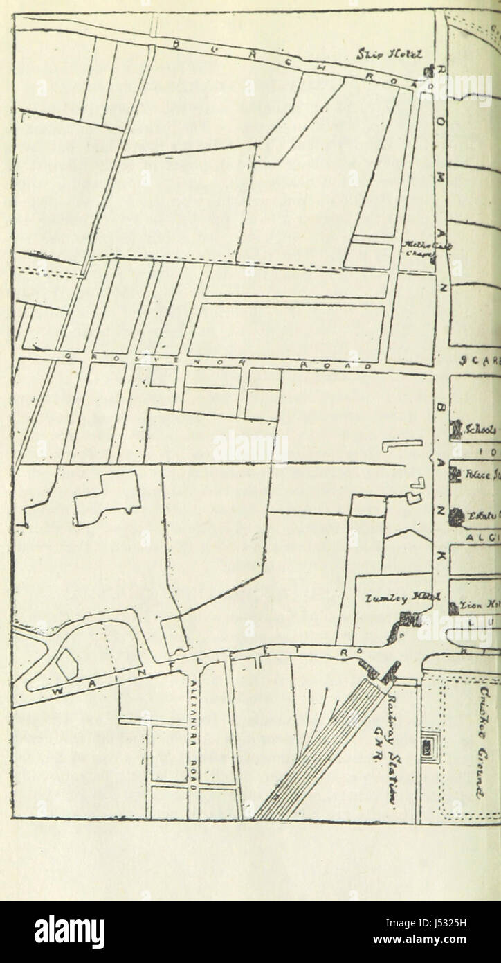 Une publication intitulée 'Avery's Penny Popular Guide' to Skegness, fournit une carte et des informations de voyage sur la région et les quartiers environnants. Banque D'Images