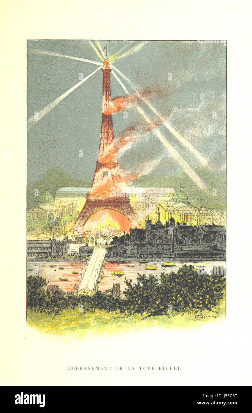 'La Seine à travers Paris' de G. Fraipont est une œuvre illustrée de la fin du XIXe siècle, mettant en valeur les vues panoramiques de la Seine à travers Paris avec des dessins en couleurs détaillés. Banque D'Images