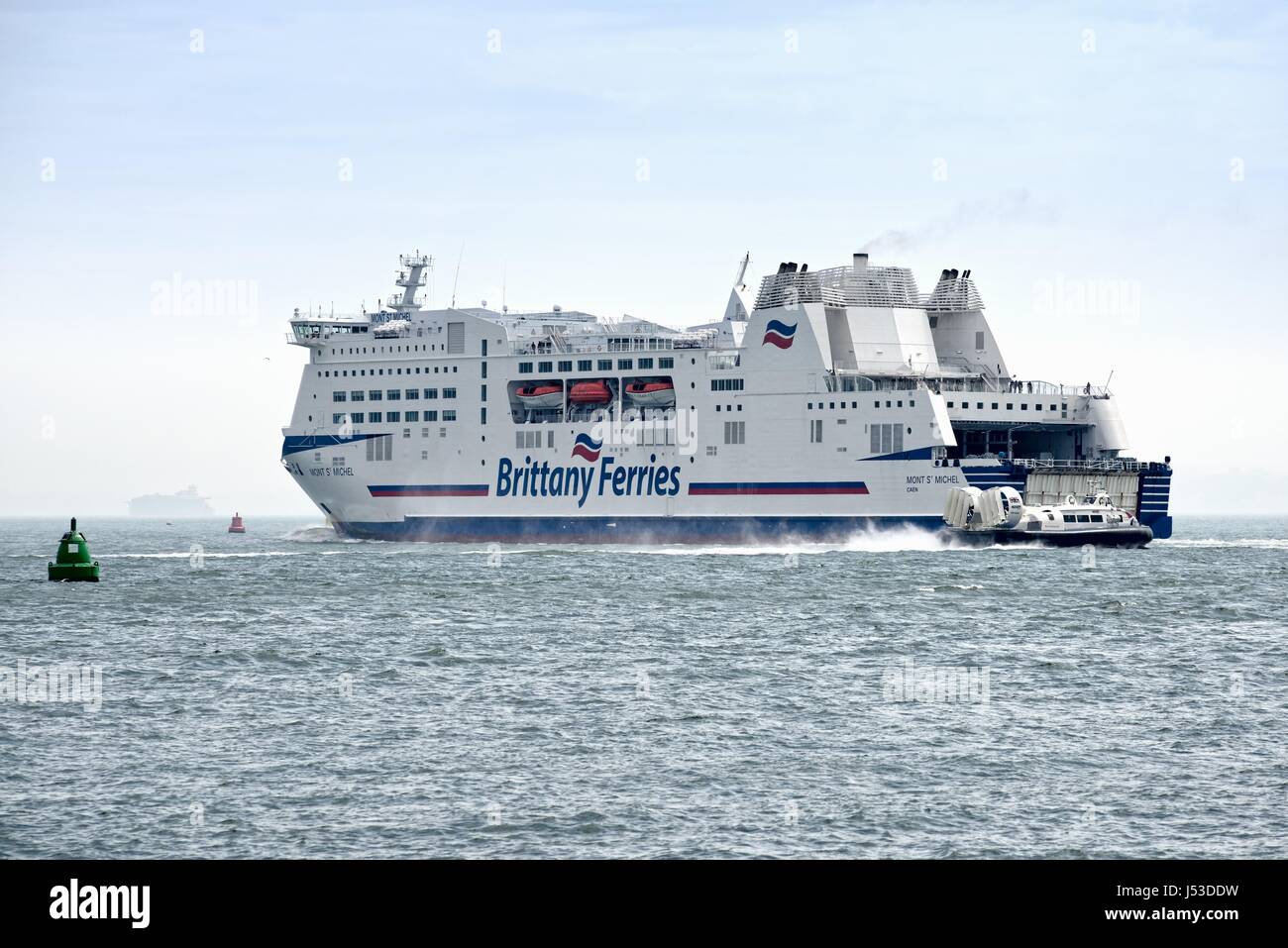 Bretagne voile ferry de Portsmouth Harbour Hampshire UK Banque D'Images