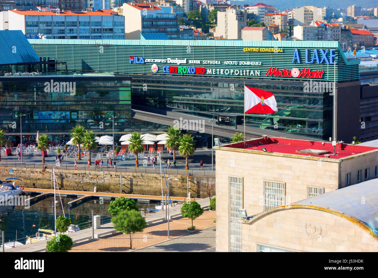 Un Laxe. La ville de Vigo, dans la province de Pontevedra, au nord-ouest de l'Espagne. Capitale de la comarca de Vigo Vigo et metropplitan. Banque D'Images