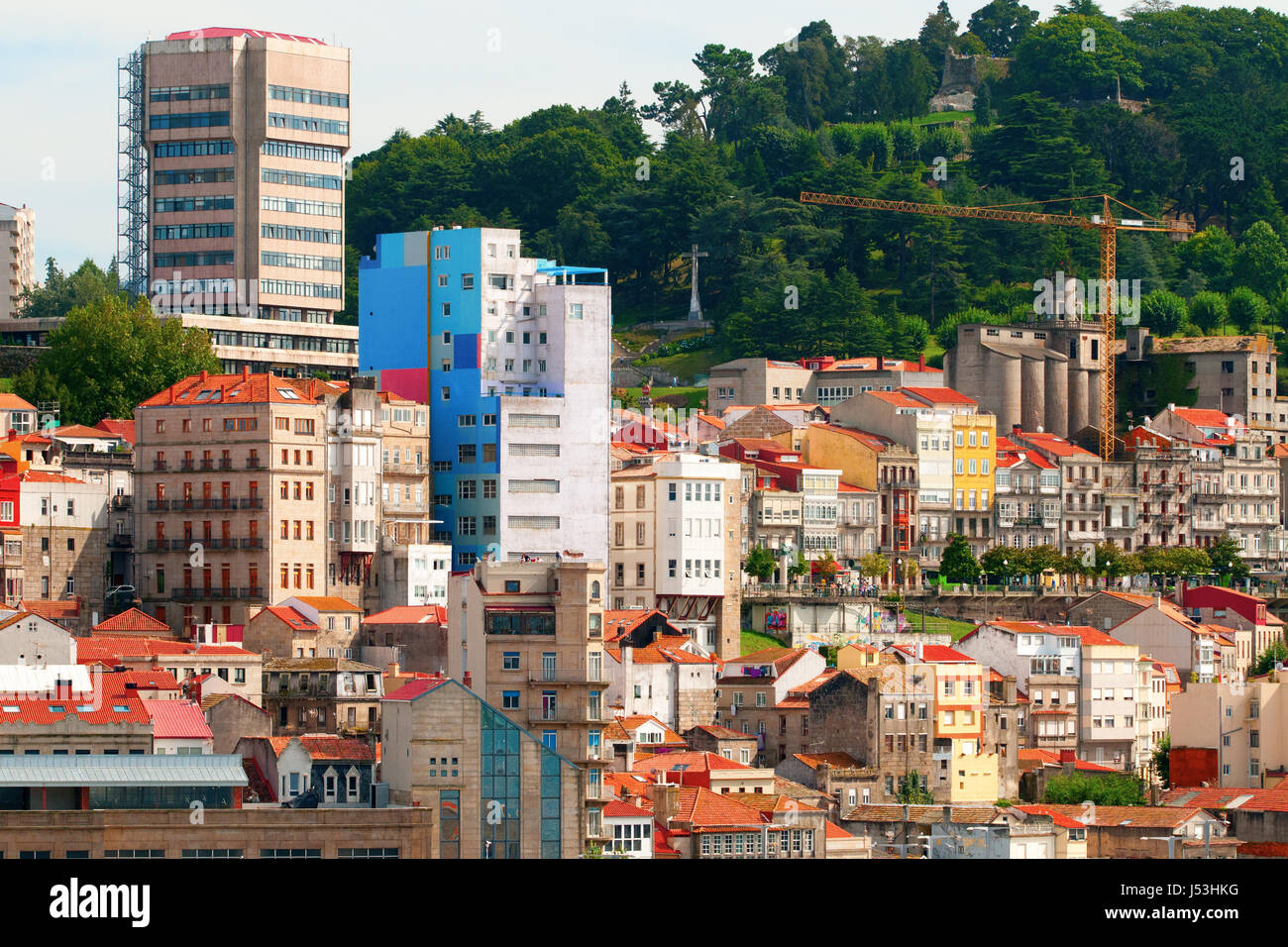 La ville de Vigo, dans la province de Pontevedra, au nord-ouest de l'Espagne. Capitale de la comarca de Vigo Vigo et metropplitan. Banque D'Images