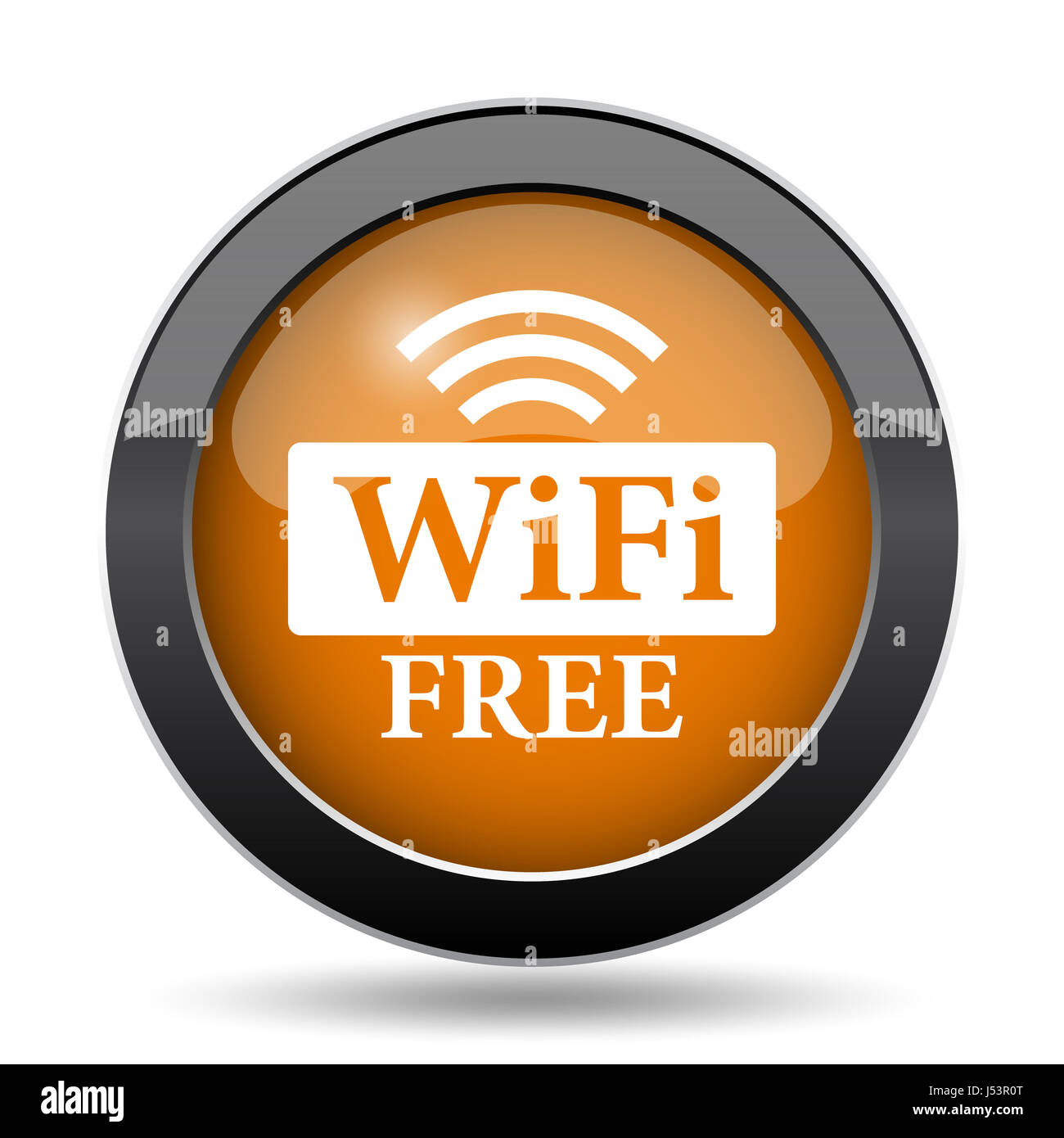 Connexion Wi-Fi au réseau local de l'icône. WIFI free website bouton sur fond blanc. Banque D'Images