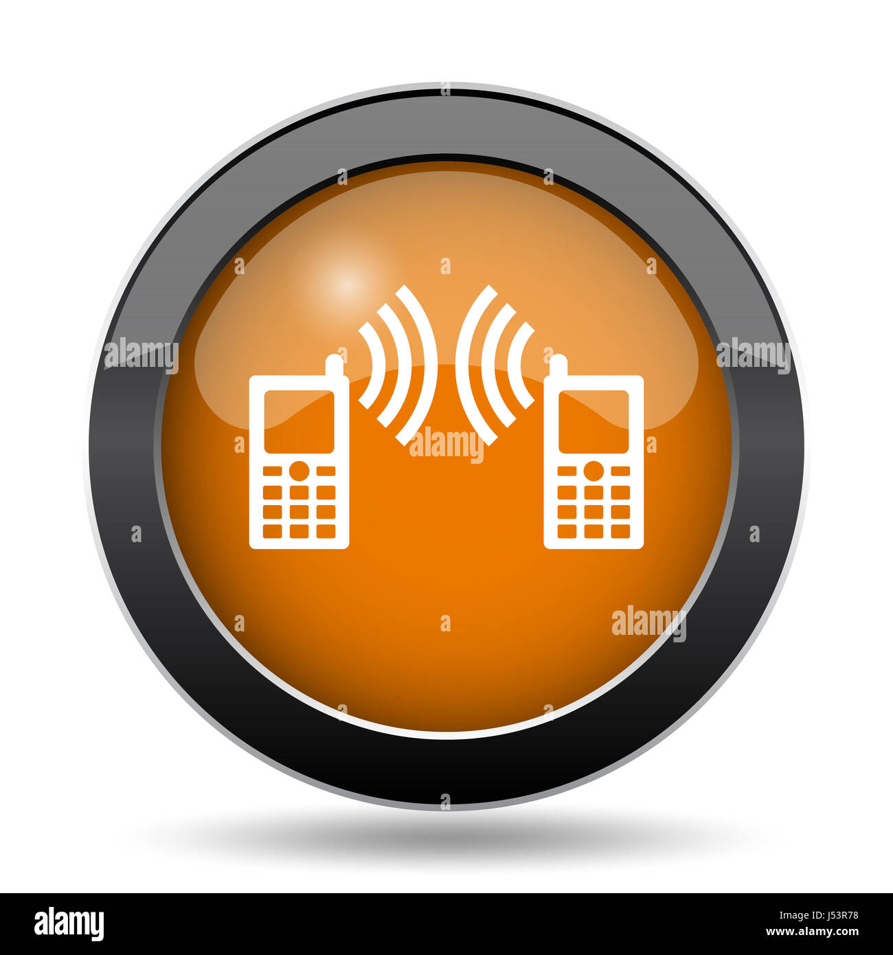 Icône de communication. Site web Communication bouton sur fond blanc. Banque D'Images