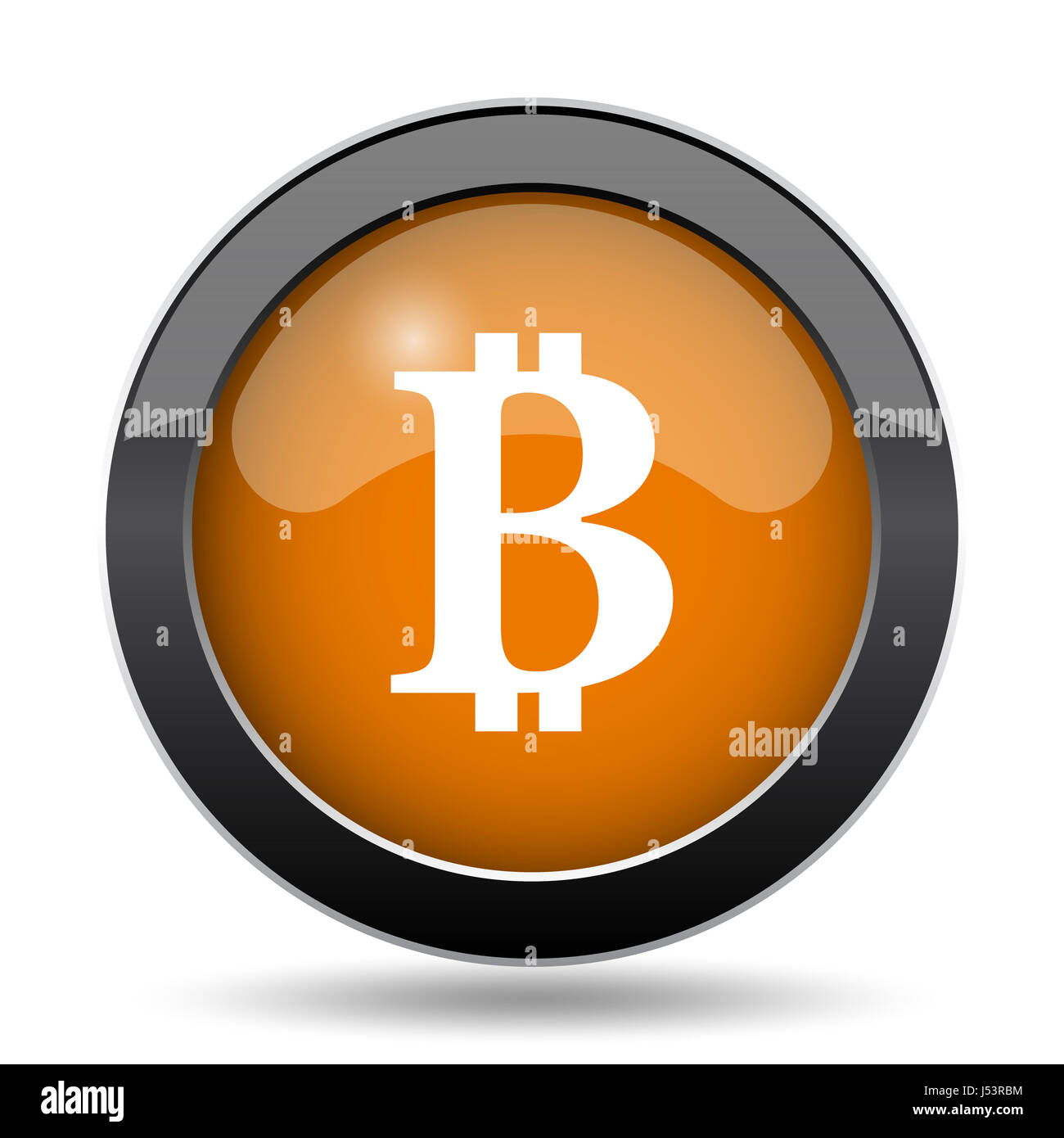 L'icône de Bitcoin. Bouton Site Bitcoin sur fond blanc. Banque D'Images