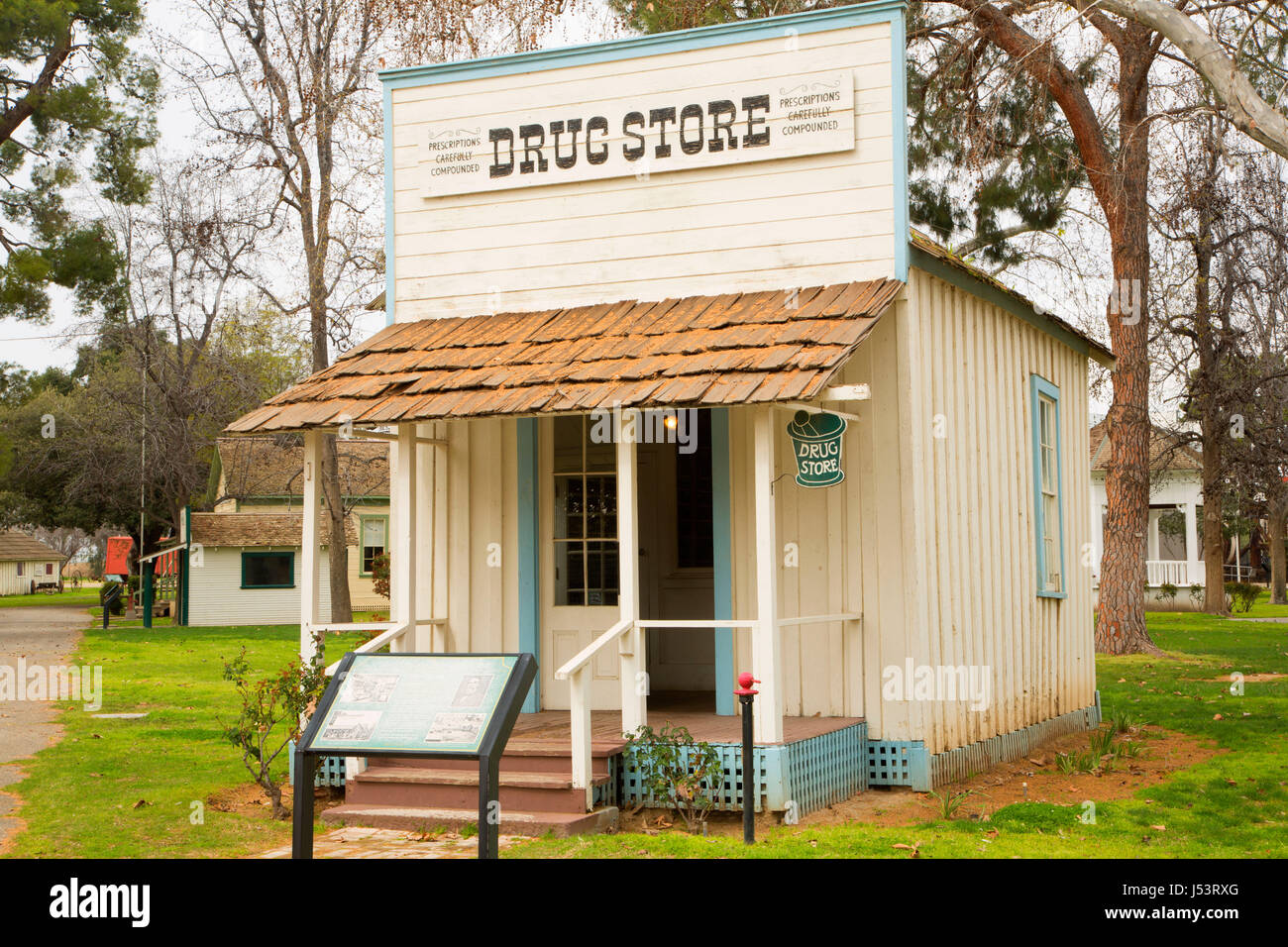 Drug Store, Kern Pioneer Village, Bakersfield, Californie Banque D'Images