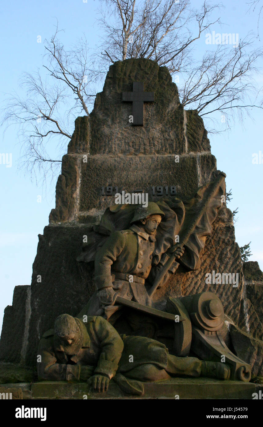 Zauditz sudice monument soldats tchèquia krieg 1914 - 1918 kriegerdenkmal Banque D'Images