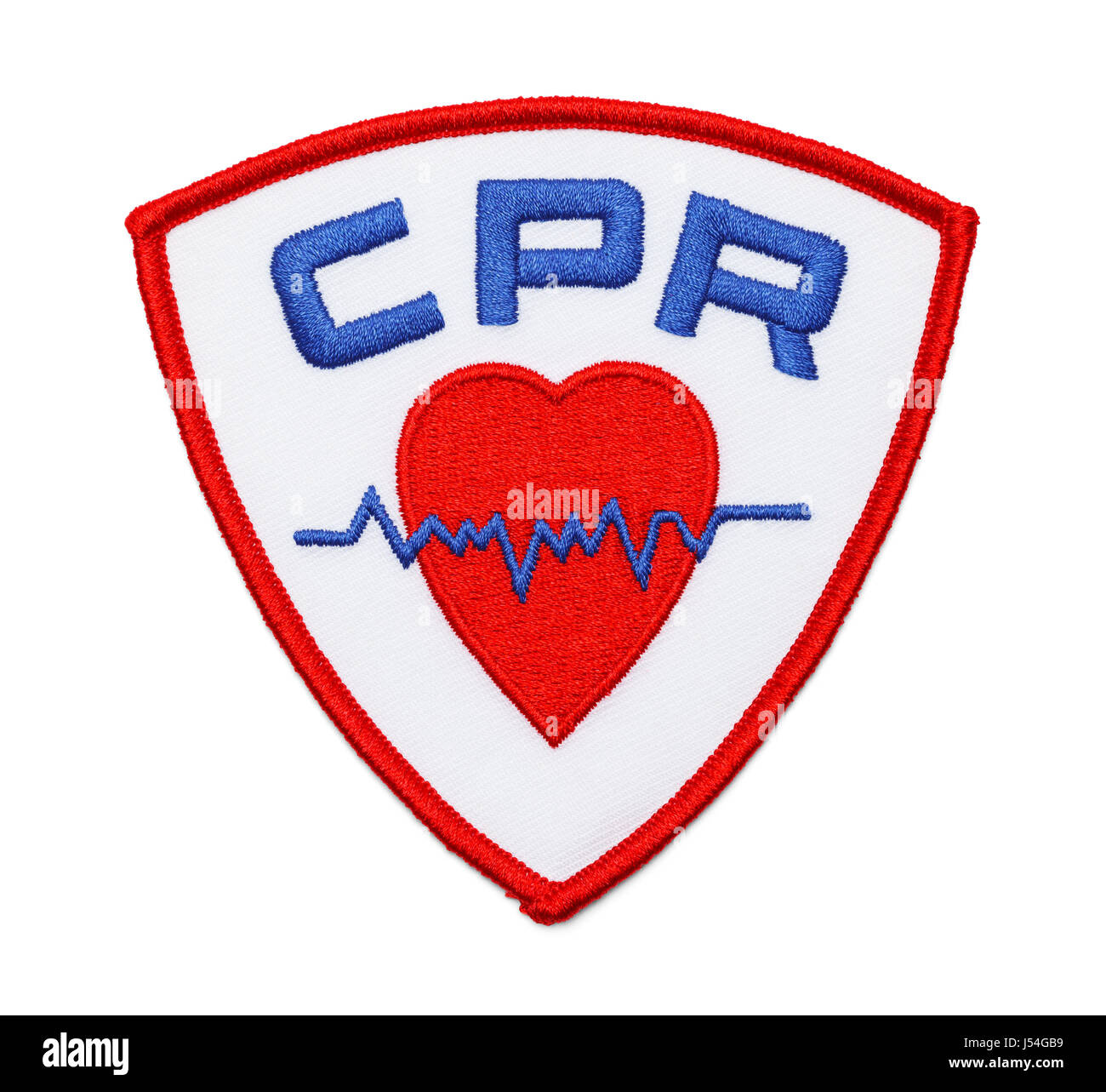 Patch tissu CPR Isoler sur fond blanc. Banque D'Images