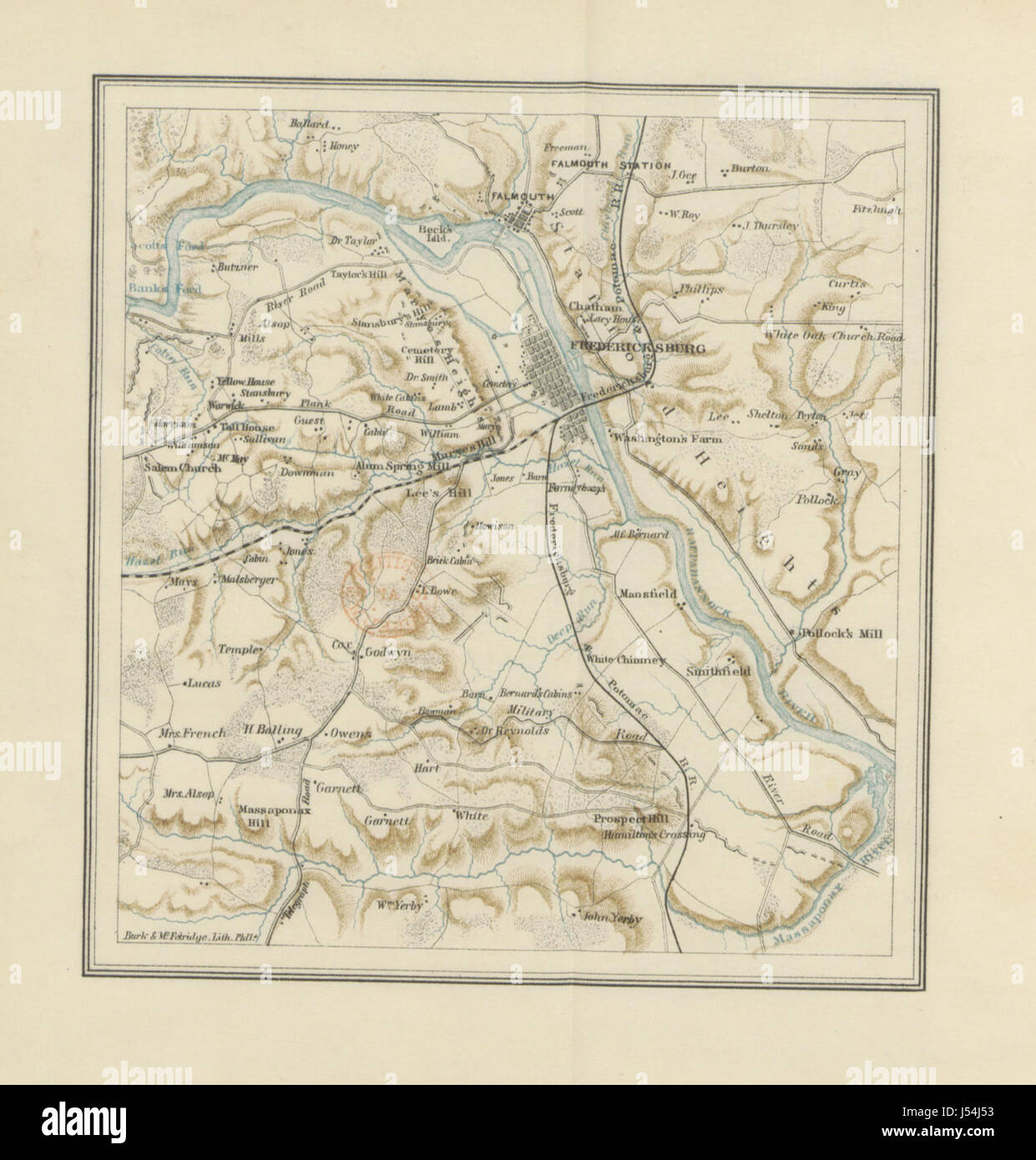 Image prise à partir de la page 496 de "l'Armée de Virginie du Nord en 1862 ... Avec une introduction par John C. des cordes. [Avec des cartes.]' Banque D'Images