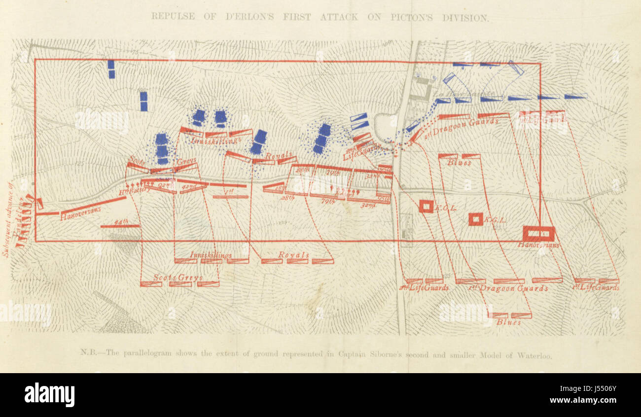 Image prise à partir de la page 65 de "Lettres de Waterloo. Une sélection de lettres inédites et originales portant sur les opérations de la 16e, 17e, et 18e Juin 1815, par des officiers qui ont servi dans la campagne. Édité avec notes explicatives par ... H. T. S Banque D'Images
