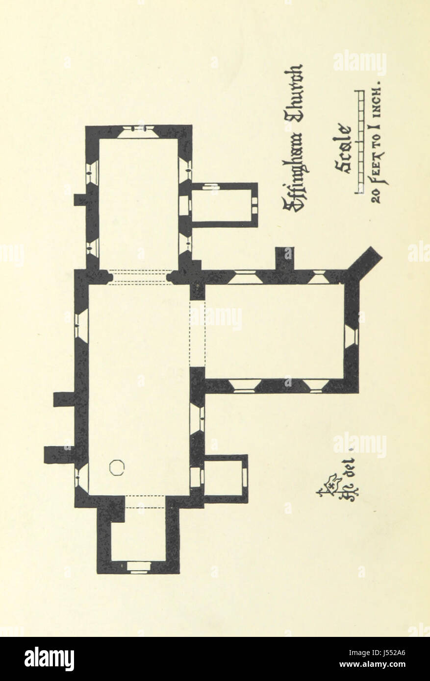 Église d'Effingham, début de son histoire, records, et monuments historiques Banque D'Images