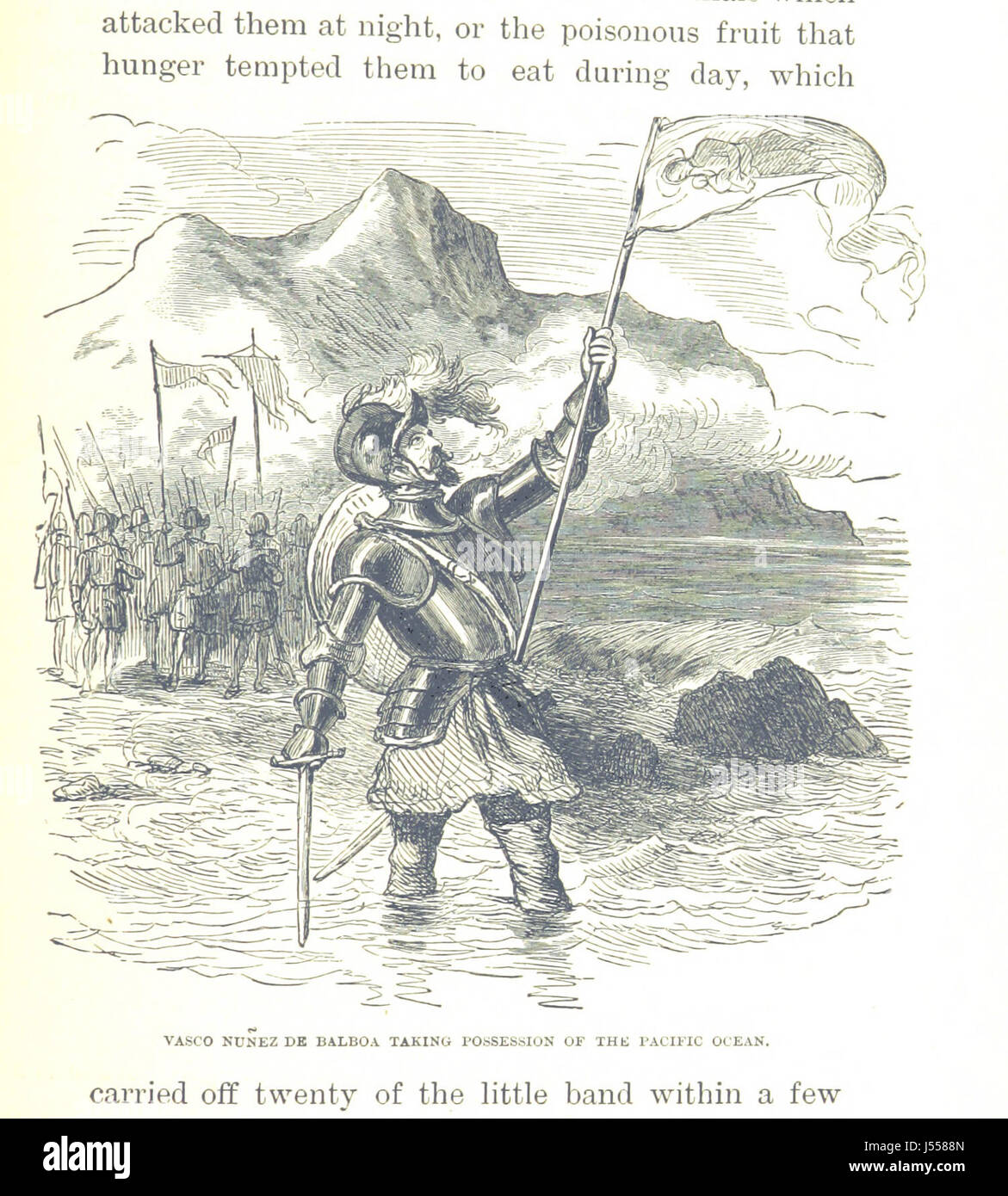 Cette image est tirée de la page 83 de *découverte de l'origine du nom de l'Amérique*, explorant les origines historiques et étymologiques du nom 'Amérique'. Il comprend une carte et offre un aperçu de la dénomination du continent. Banque D'Images