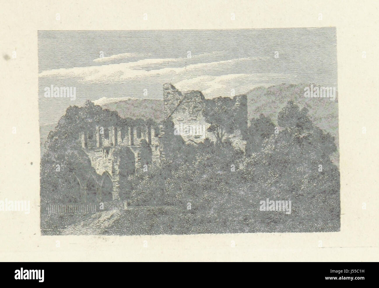 Cette œuvre présente une série de vues gravées de monuments et curiosités remarquables en Grande-Bretagne, offrant un aperçu du patrimoine topographique et culturel du pays. Banque D'Images