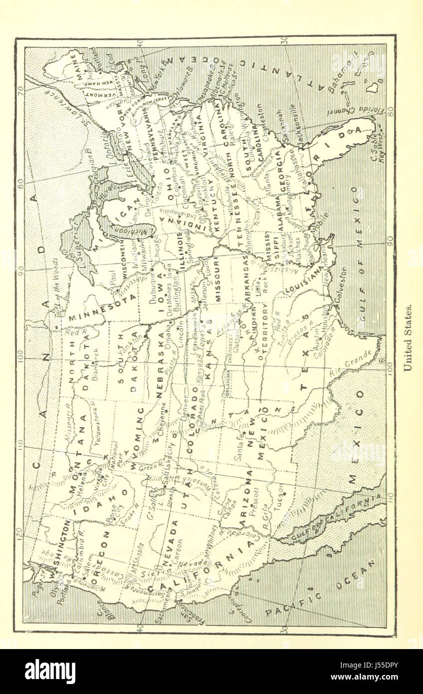 Cette image, tirée de la page 10 de « Chambers's New Geographical Readers », illustre l'approche pédagogique de la géographie au XIXe siècle. Il reflète la méthode historique d'enseignement de la géographie aux enfants, en mettant l'accent sur les concepts géographiques clés. Banque D'Images