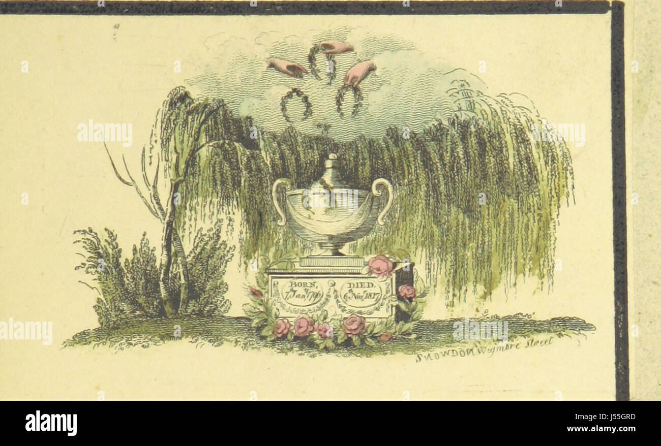 [Une collection de vingt-deux cartes mémoire, publié à l'occasion de la mort de la princesse Charlotte.] Banque D'Images