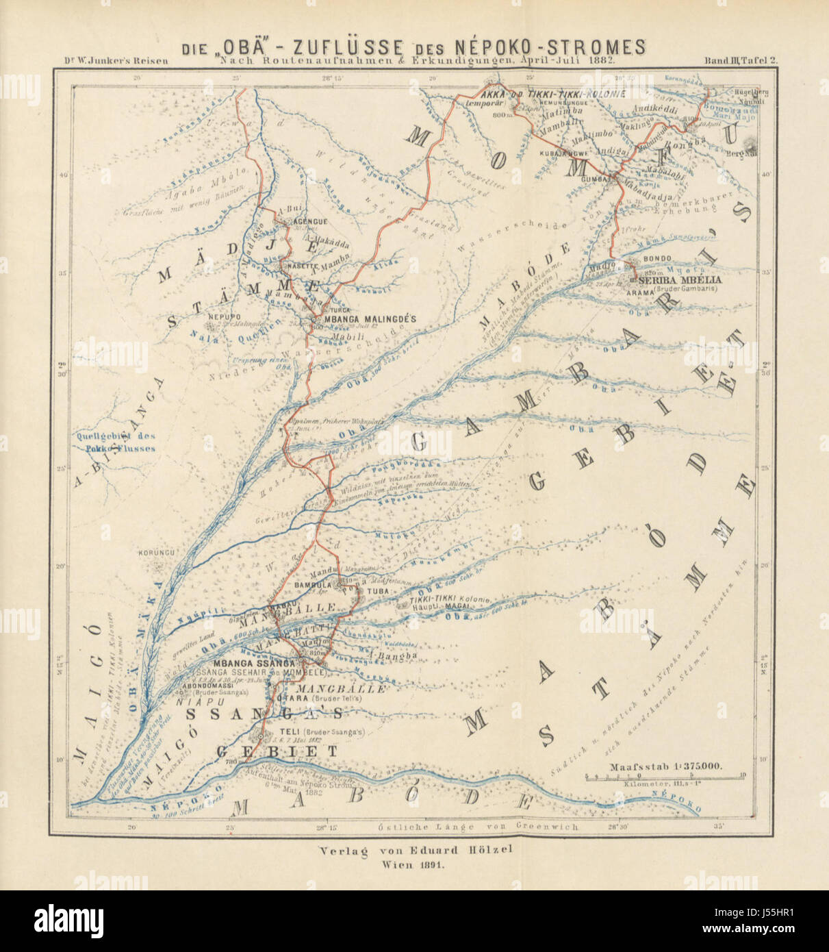 Image prise à partir de la page 103 de 'Dr. Wilh. Junker's Reisen en Afrique 1875-1886. Nach seinen Tagebüchern unter der Mitwirkung von R. Buchta herausgegeben von Reisenden dem ... Mit ... Original-Illustrationen, etc' Banque D'Images