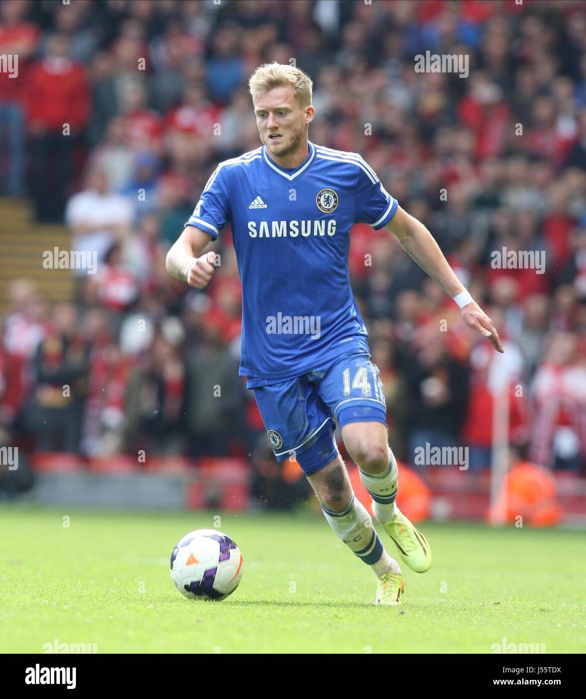 ANDRE SCHURRLE Chelsea FC Chelsea FC ANFIELD LIVERPOOL ANGLETERRE 27 Avril 2014 Banque D'Images