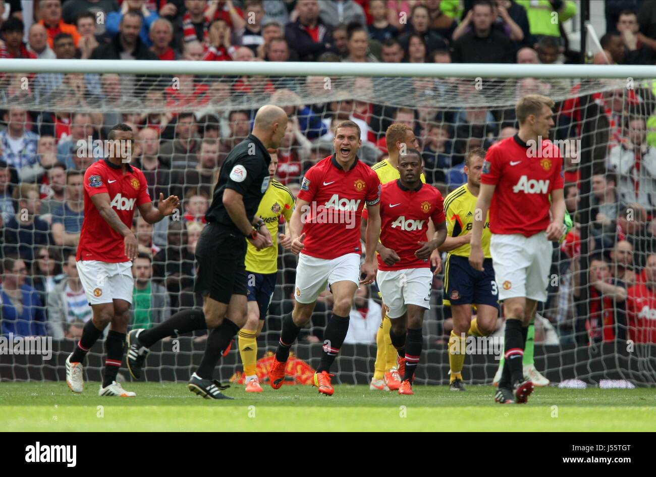 NEMANJA VIDIC APPELS FR HANDB V SUNDERLAND MANCHESTER UNITED OLD TRAFFORD MANCHESTER EN ANGLETERRE 03 Mai 2014 Banque D'Images