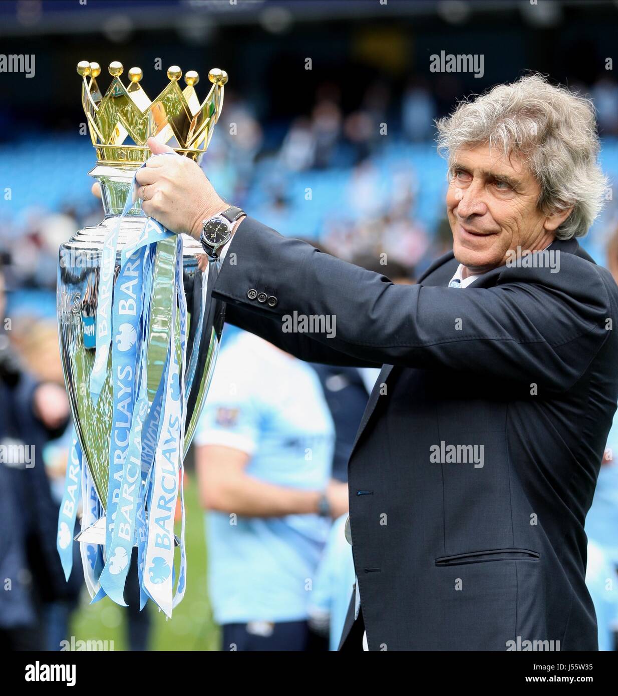 MANUEL PELLEGRINI TROPHY V MANCHESTER CITY WEST MANCHESTER CITY V WEST HAM UTD ETIHAD STADIUM MANCHESTER EN ANGLETERRE 11 Mai 2014 Banque D'Images