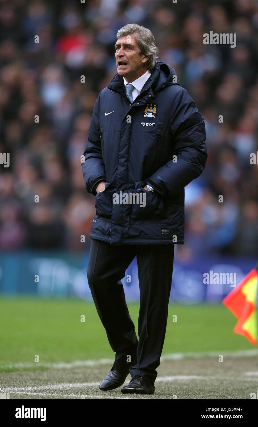 MANUEL PELLEGRINI MANCHESTER CITY V STOKE CITY STADE ETIHAD MANCHESTER EN ANGLETERRE 22 Février 2014 Banque D'Images