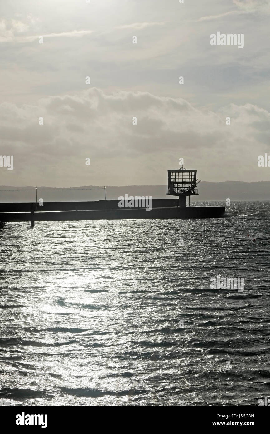 L'École de radar à l'abandon, Carrickfergus Harbour, l'Irlande du Nord Banque D'Images
