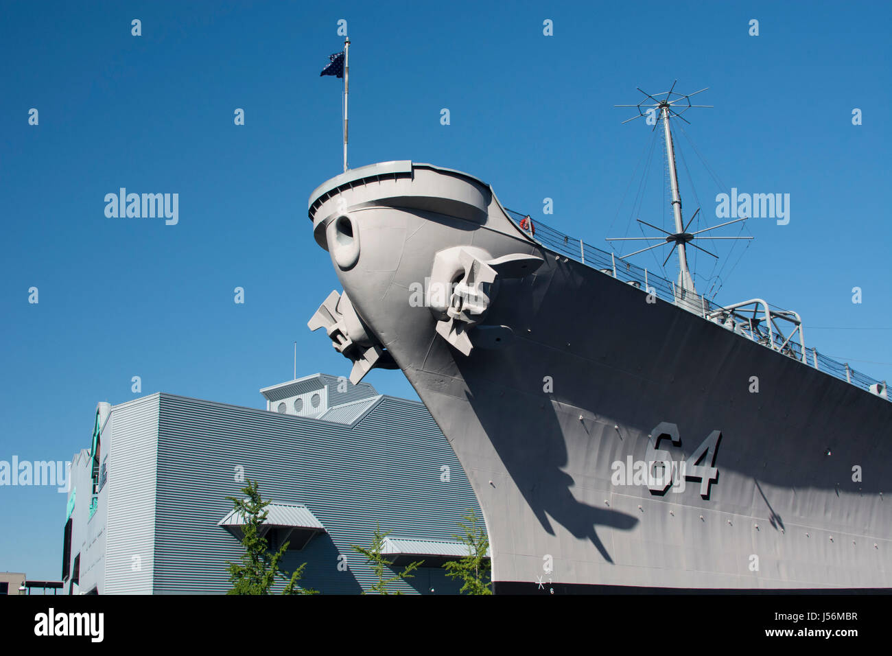 Virginie, Norfolk. Hampton Roads Naval Museum. Battleship Wisconsin, BB-64, l'un des plus grands et cuirassés dernière construite par l'US Navy. Elle a été i Banque D'Images
