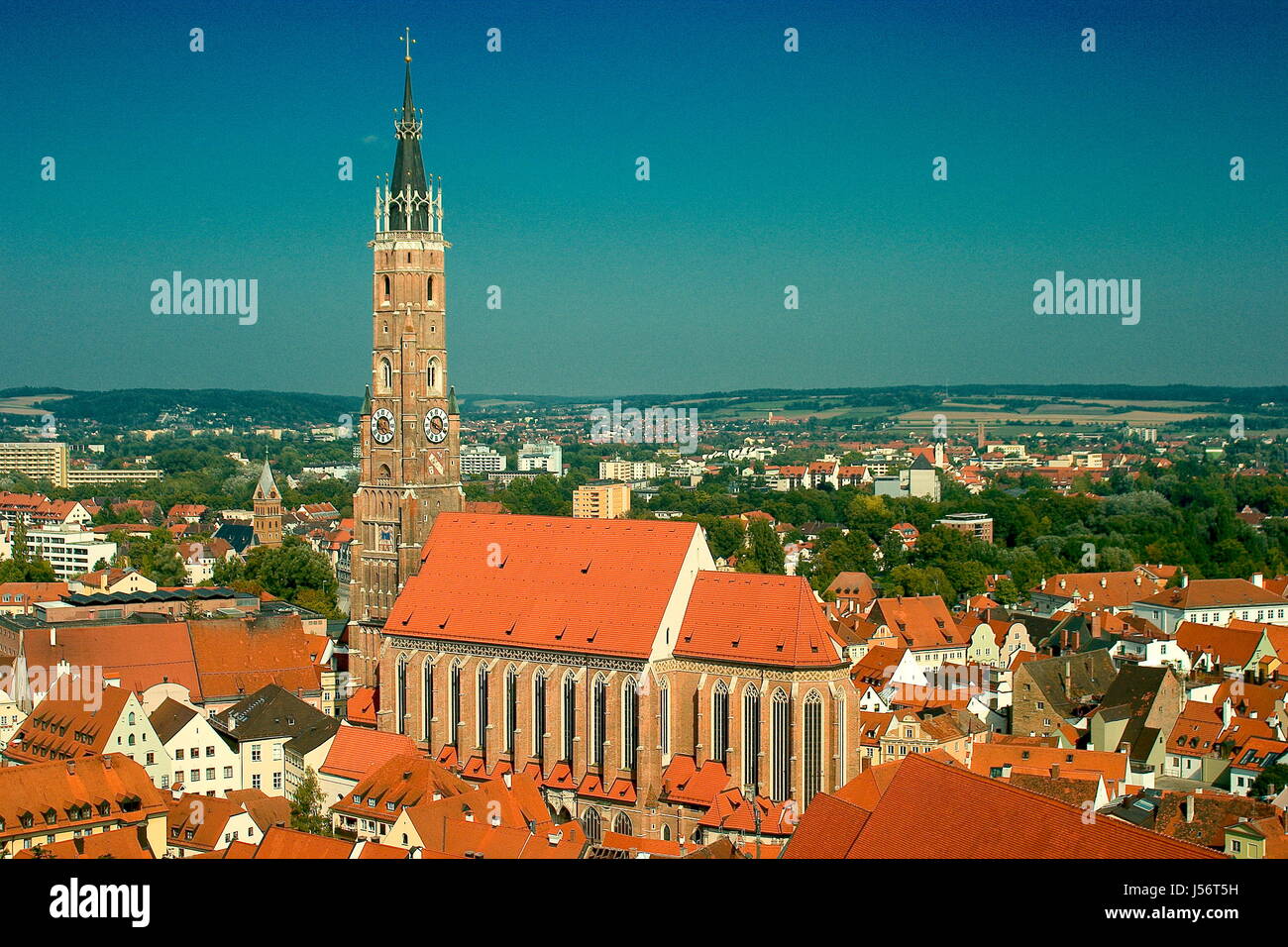 L'église St Martin de Landshut. Banque D'Images