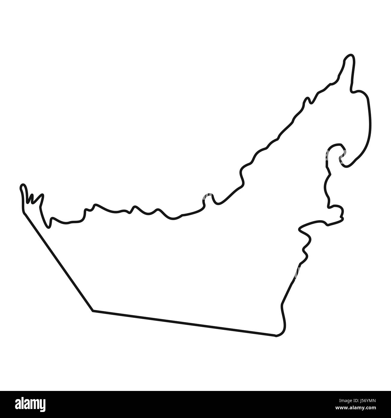 Carte des Émirats arabes unis, l'icône de style contour Illustration de Vecteur