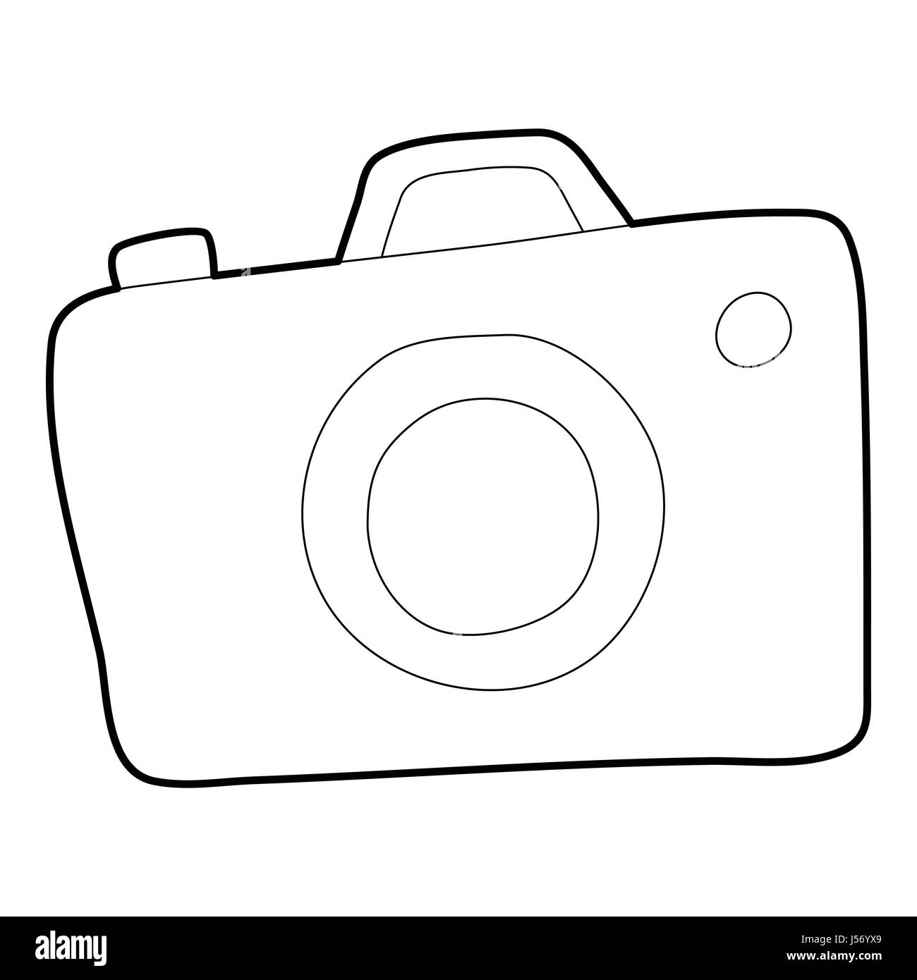 Icône Photocamera style du contour, Illustration de Vecteur