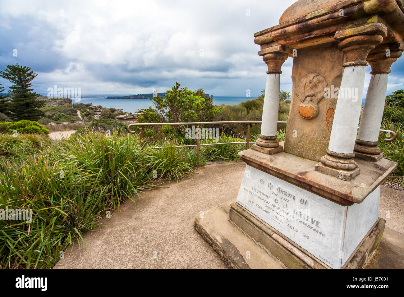 Mémorial à Lt G J Grieve près de Watson's Bay, Sydney Banque D'Images