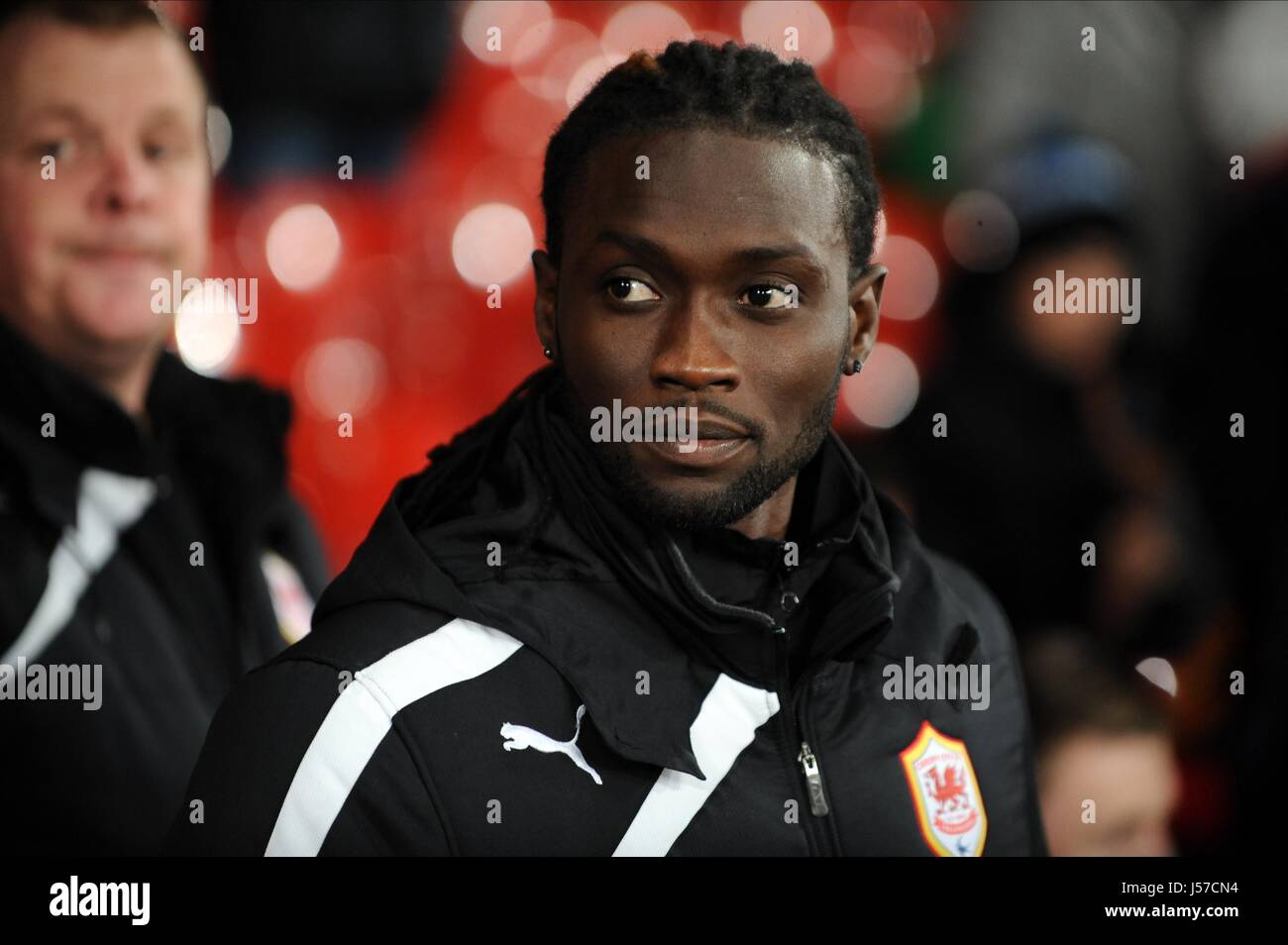 KENWYNE JONES CARDIFF CITY FC CARDIFF CITY FC OLD TRAFFORD MANCHESTER EN ANGLETERRE 28 Janvier 2014 Banque D'Images