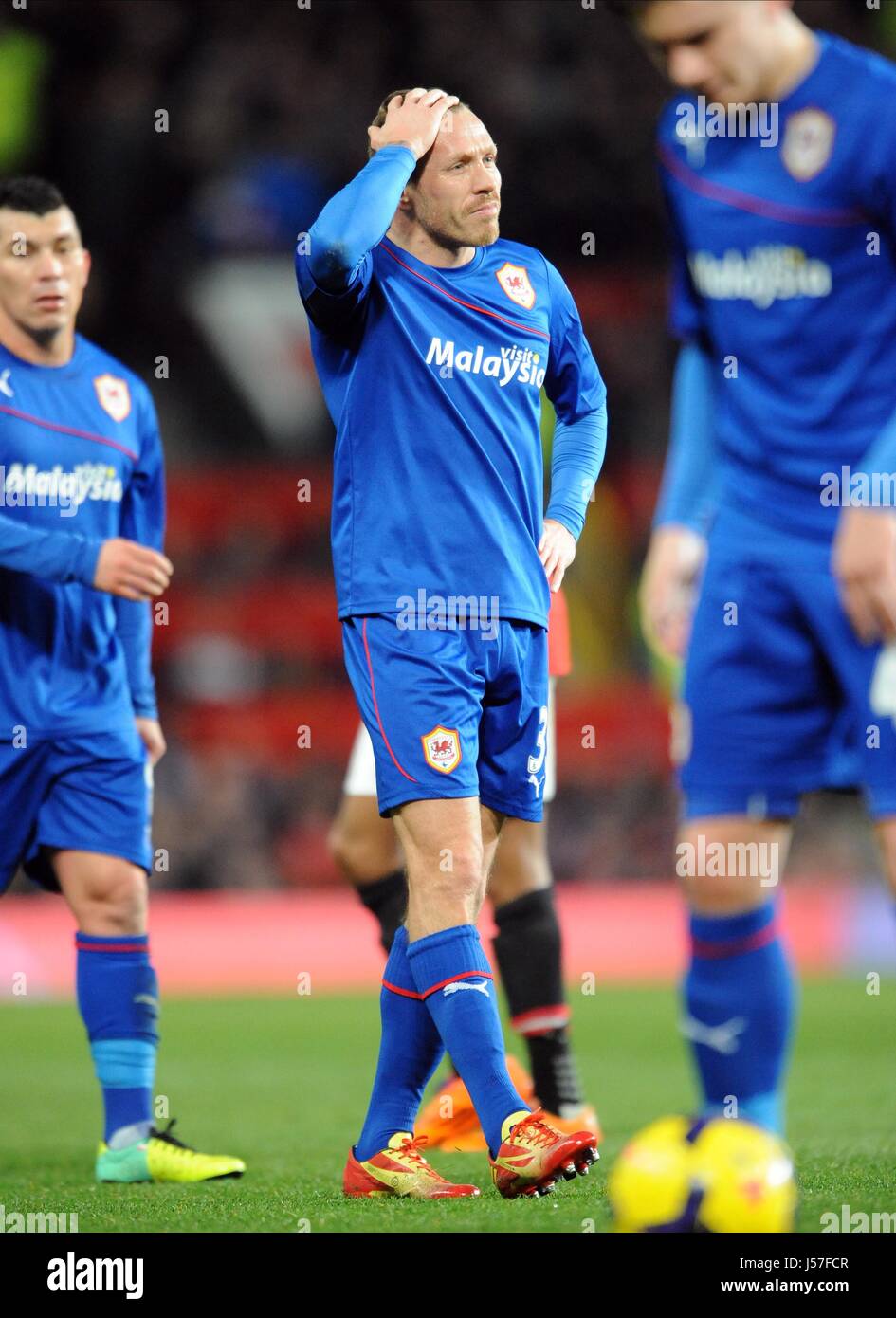 CRAIG BELLAMY MANCHESTER UNITED FC V CARDIFF OLD TRAFFORD MANCHESTER EN ANGLETERRE 28 Janvier 2014 Banque D'Images