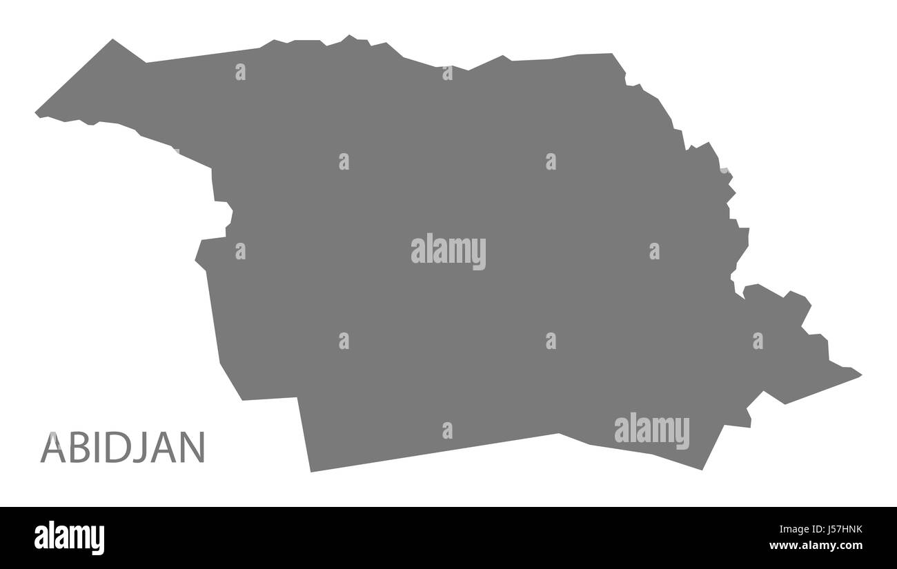 Abidjan Côte d'Ivoire site gris illustration silhouette Banque D'Images