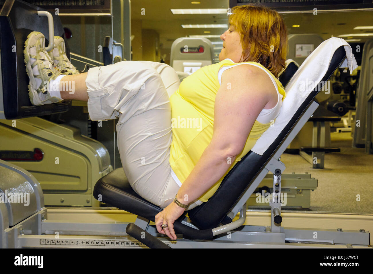 Orlando Florida, International Drive, The Peabody Orlando, hôtel, club de santé, femme hispanique femmes femmes, surpoids obésité obésité graisse lourd Plump rotund Banque D'Images